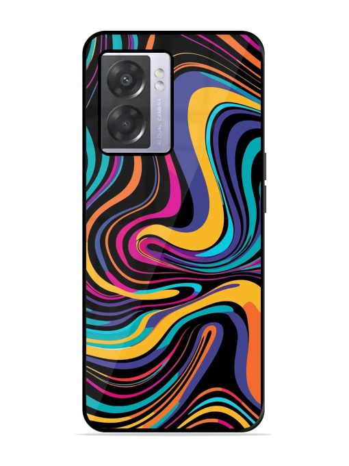 Psychedelic Swirl Glossy Soft Edge Case for Oppo A57 (5G) Chachhi