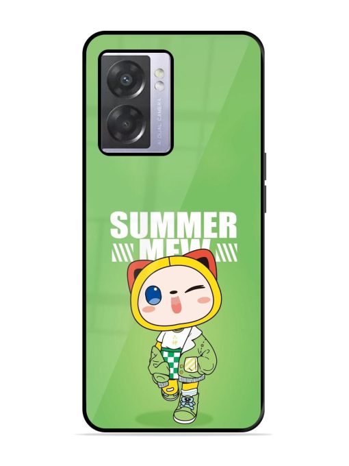 Purrfect Summer Glossy Soft Edge Case for Oppo A57 (5G) Chachhi