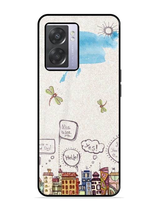 Doodle City Glossy Soft Edge Case for Oppo A57 (5G) Chachhi