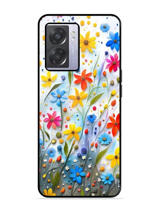 Vibrant Floral Glossy Soft Edge Case for Oppo A57 (5G) Chachhi