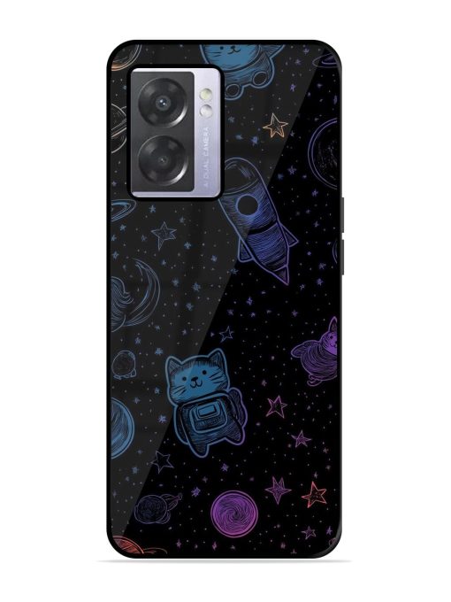 Cosmic Cat Chaos Glossy Soft Edge Case for Oppo A57 (5G) Chachhi