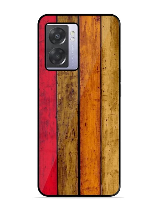 Colorful Woodgrain Glossy Soft Edge Case for Oppo A57 (5G) Chachhi