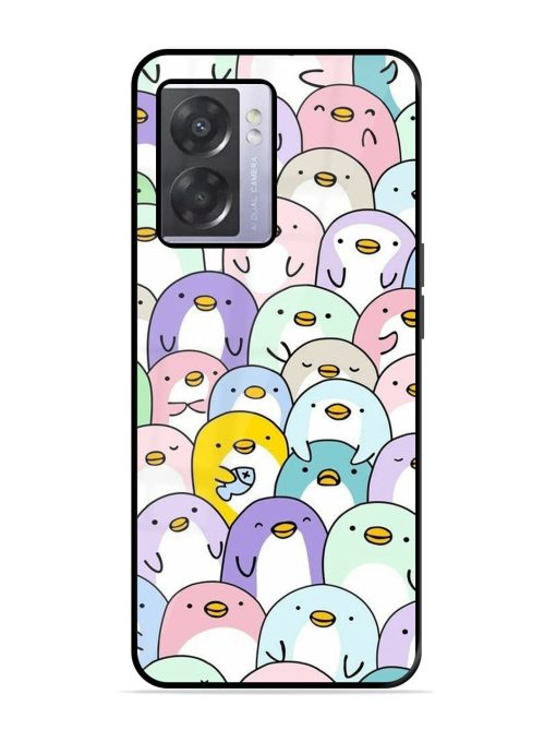 Penguin Party Glossy Soft Edge Case for Oppo A57 (5G) Chachhi