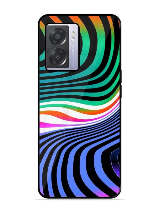 Psychedelic Waves Glossy Soft Edge Case for Oppo A57 (5G) Chachhi