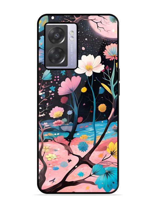 Cosmic Bloom Glossy Soft Edge Case for Oppo A57 (5G) Chachhi