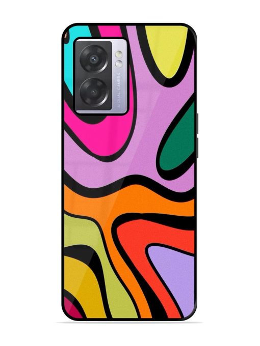 Groovy Swirls Glossy Soft Edge Case for Oppo A57 (5G) Chachhi