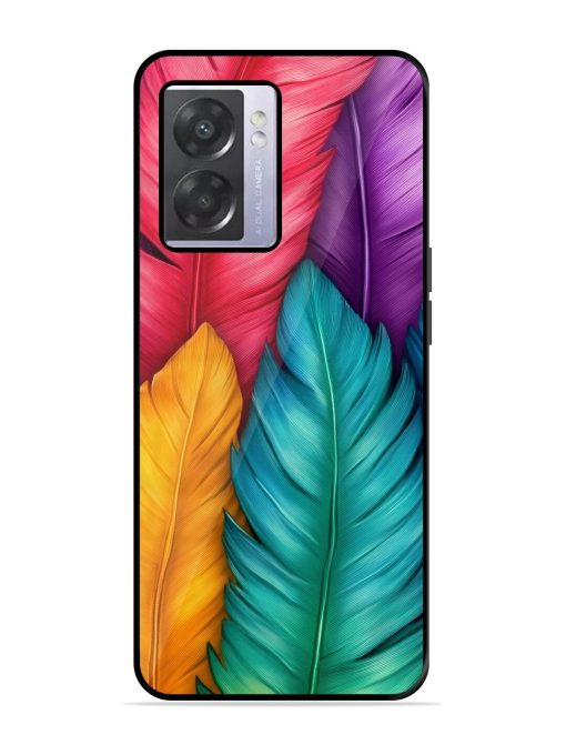 Rainbow Feathers Glossy Soft Edge Case for Oppo A57 (5G) Chachhi