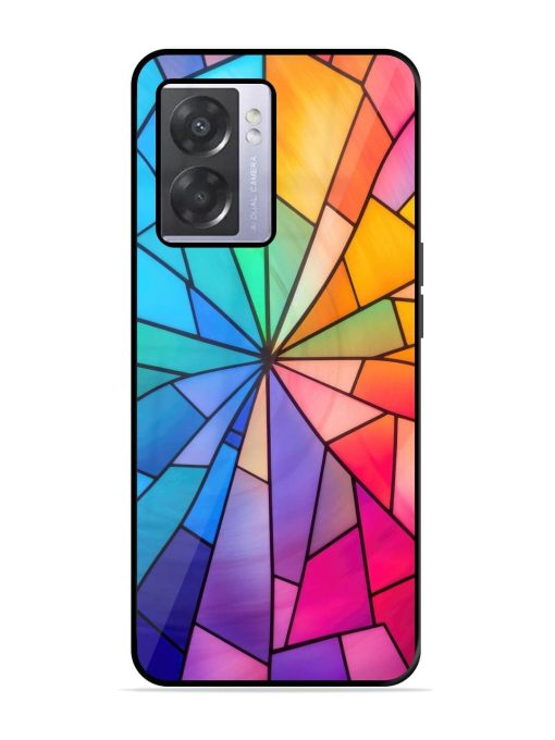 Stained Glass Kaleidoscope Of Colors Glossy Soft Edge Case for Oppo A57 (5G) Chachhi