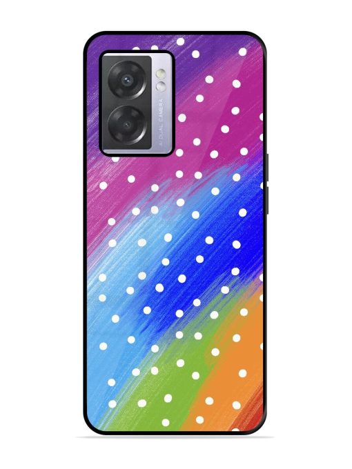 Rainbow Polka Dot Dream Glossy Soft Edge Case for Oppo A57 (5G) Chachhi