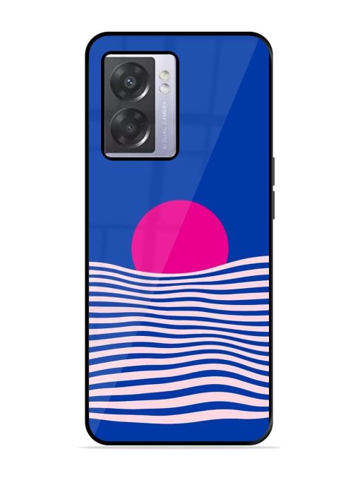 Pink Sunset Over Blue Waves Glossy Soft Edge Case for Oppo A57 (5G) Chachhi