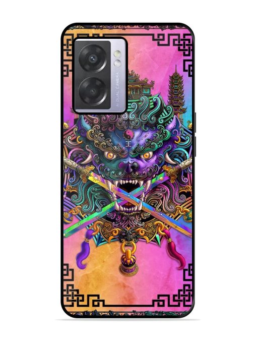 Psychedelic Fu Dog Tapestry Glossy Soft Edge Case for Oppo A57 (5G) Chachhi