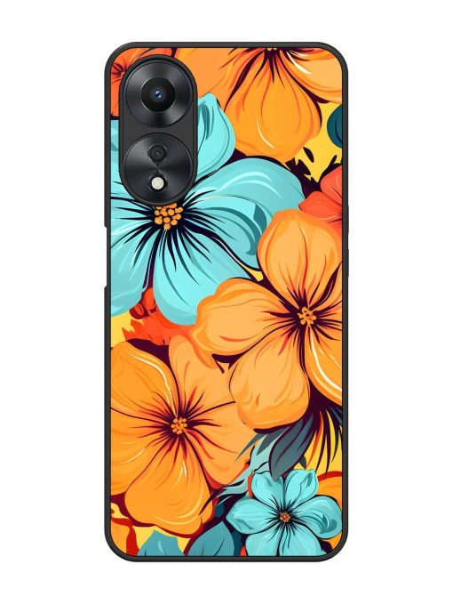 Tropical Bloom Glossy Soft Edge Case for Oppo A58 Chachhi