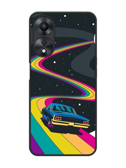 Rainbow Road Glossy Soft Edge Case for Oppo A58 Chachhi