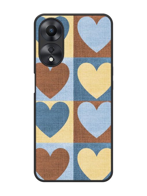 Hearts On Canvas Glossy Soft Edge Case for Oppo A58 Chachhi