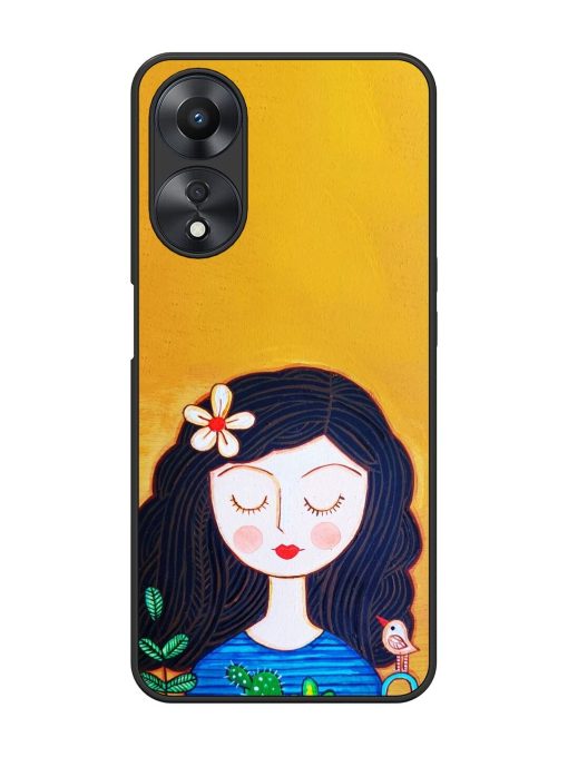 Girl Illustration Glossy Soft Edge Case for Oppo A58