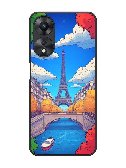 Parisian Panorama Glossy Soft Edge Case for Oppo A58 Chachhi