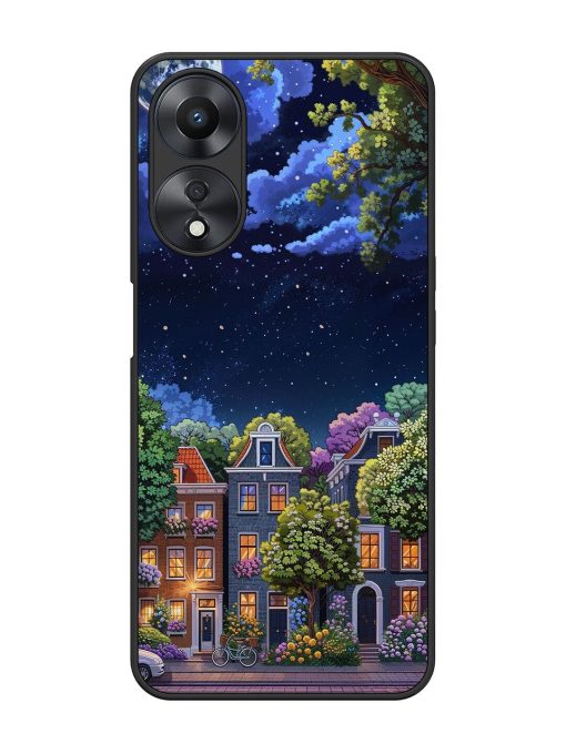 Moonlit Streets Glossy Soft Edge Case for Oppo A58 Chachhi