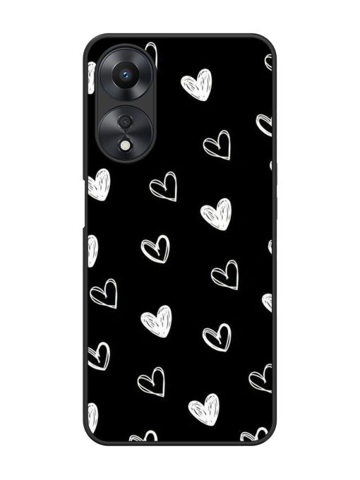 Scattered Hearts Glossy Soft Edge Case for Oppo A58 Chachhi