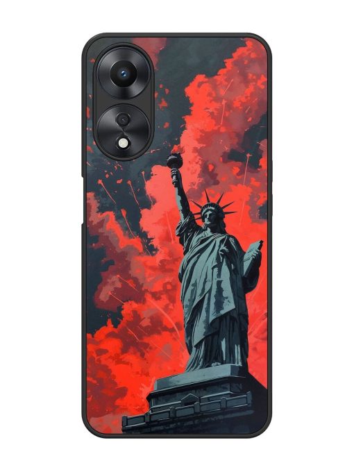 Lady Liberty'S Firework Finale Glossy Soft Edge Case for Oppo A58 Chachhi