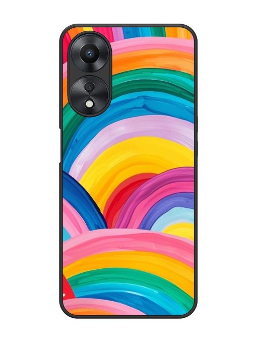 Rainbow Symphony Glossy Soft Edge Case for Oppo A58 Chachhi