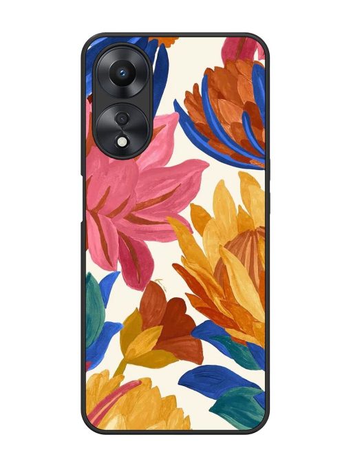 Blooming Tapestry Glossy Soft Edge Case for Oppo A58 Chachhi