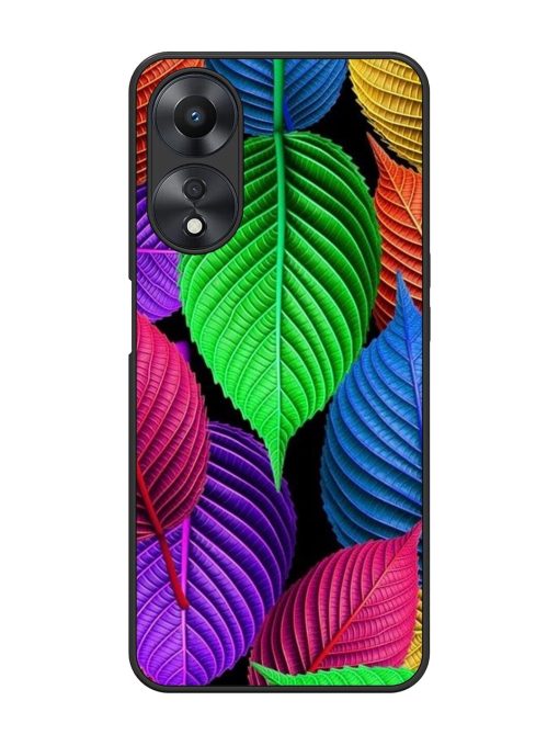 Rainbow Leaf Symphony Glossy Soft Edge Case for Oppo A58 Chachhi