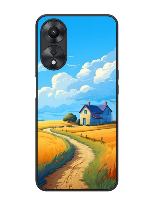 Countryside Cottage Glossy Soft Edge Case for Oppo A58 Chachhi