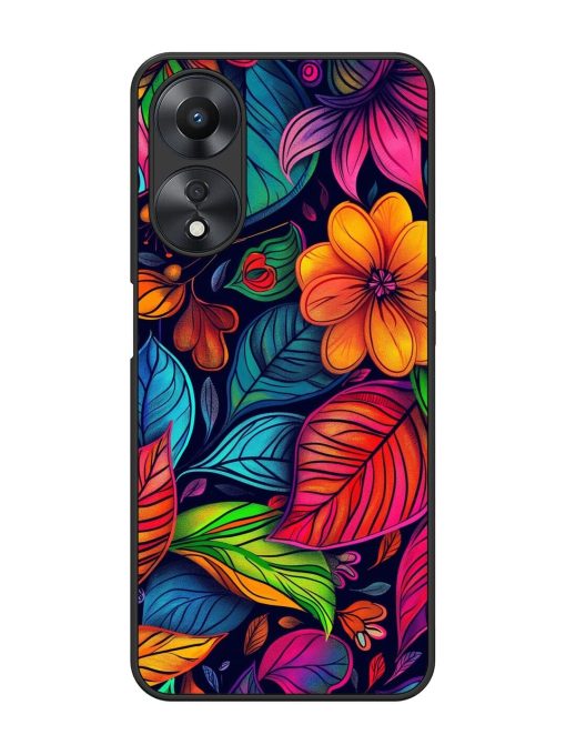 Rainbow Of Blooms Glossy Soft Edge Case for Oppo A58 Chachhi