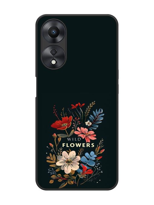 Dark Floral Glossy Soft Edge Case for Oppo A58