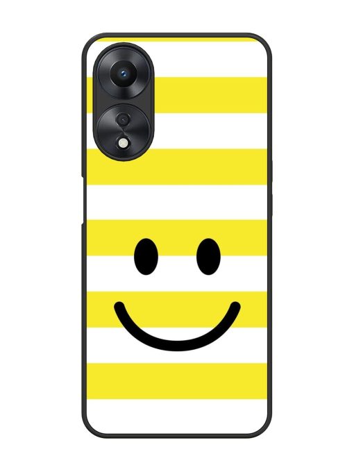 Smiling Stripes Glossy Soft Edge Case for Oppo A58 Chachhi