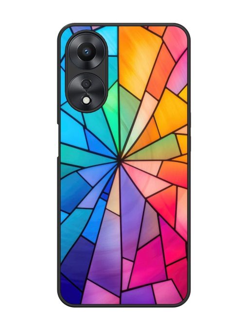 Stained Glass Kaleidoscope Of Colors Glossy Soft Edge Case for Oppo A58 Chachhi