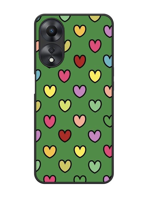 Rainbow Heart Parade Glossy Soft Edge Case for Oppo A58 Chachhi