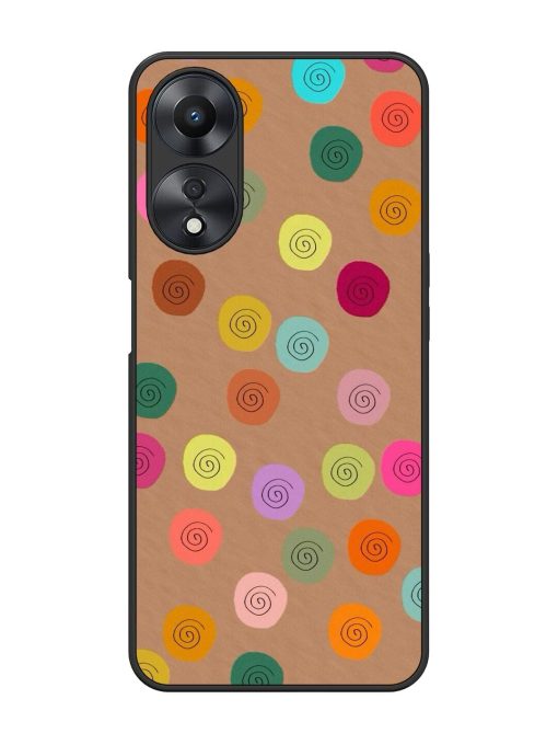 Swirly Dots On Kraft Glossy Soft Edge Case for Oppo A58 Chachhi