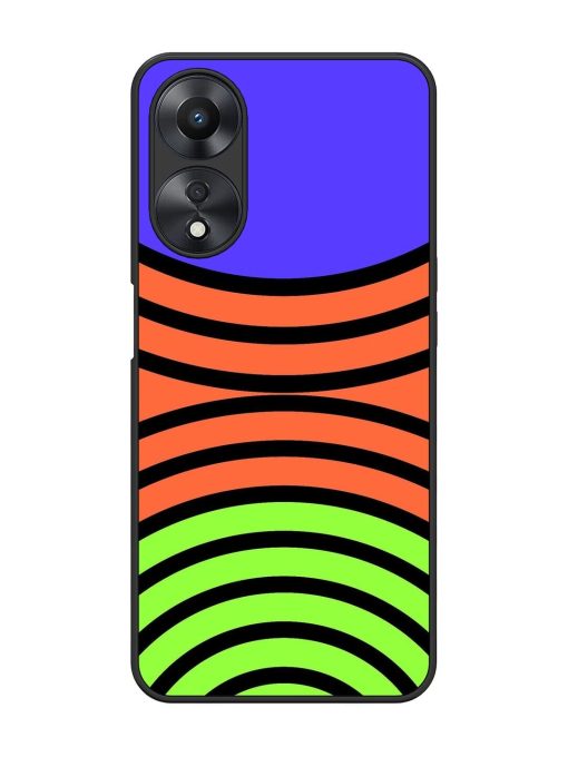 Psychedelic Stripe Symphony Glossy Soft Edge Case for Oppo A58 Chachhi