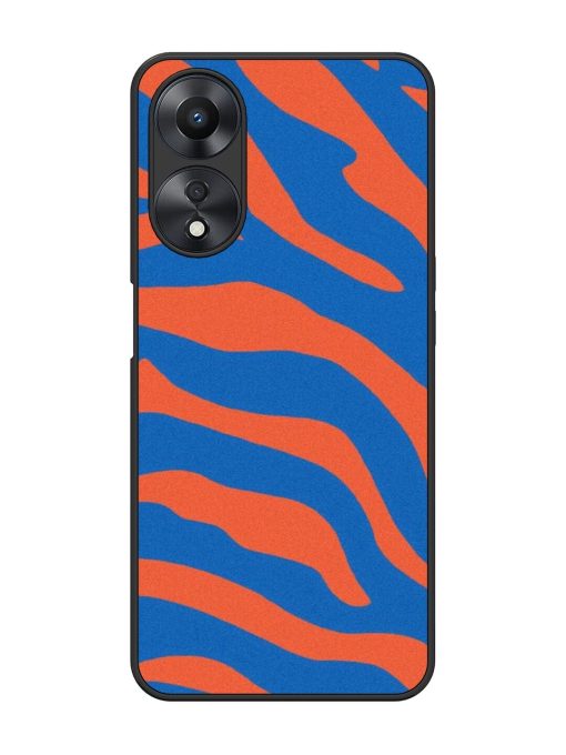 Zebra Stripes In Blue And Orange Glossy Soft Edge Case for Oppo A58 Chachhi