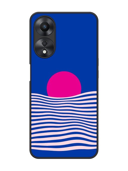 Pink Sunset Over Blue Waves Glossy Soft Edge Case for Oppo A58