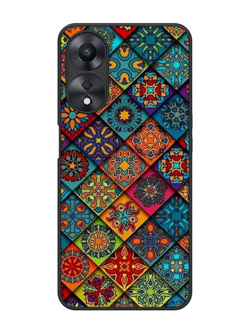 Patchwork Mandala Mosaic Glossy Soft Edge Case for Oppo A58