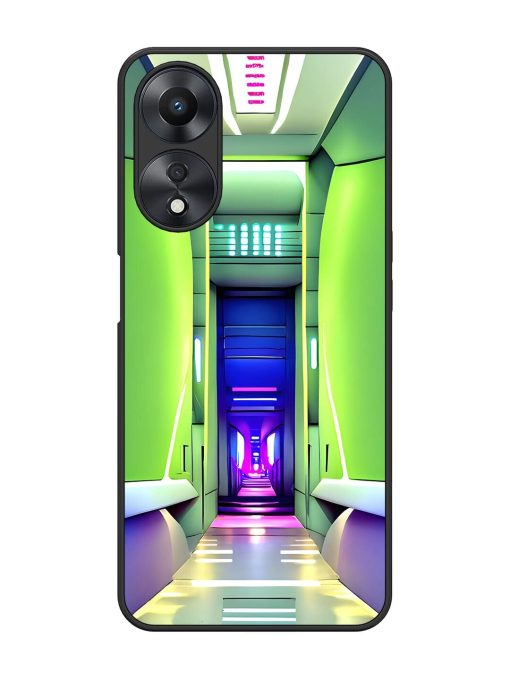 Neon Corridor Glossy Soft Edge Case for Oppo A58 Chachhi