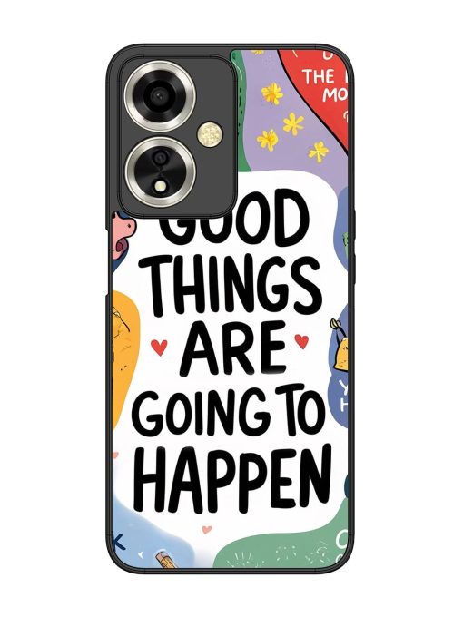 Uplifting Scribbles Glossy Soft Edge Case for Oppo A59 (5G) Chachhi