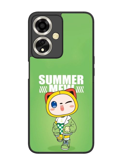 Purrfect Summer Glossy Soft Edge Case for Oppo A59 (5G) Chachhi