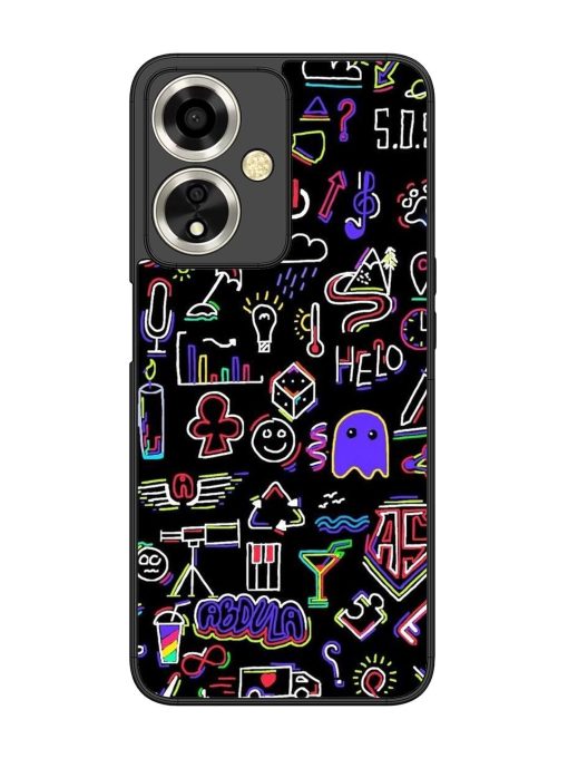 Neon Doodle Glossy Soft Edge Case for Oppo A59 (5G) Chachhi