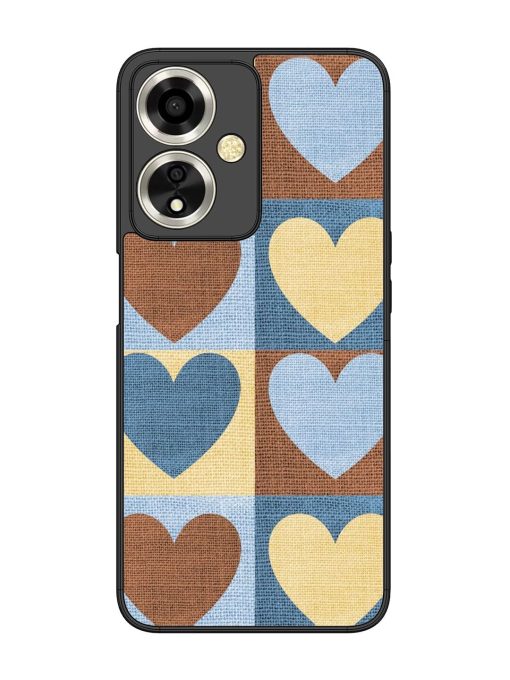 Hearts On Canvas Glossy Soft Edge Case for Oppo A59 (5G) Chachhi