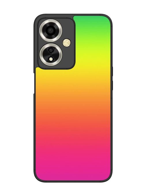 Rainbow Gradient Glossy Soft Edge Case for Oppo A59 (5G) Chachhi