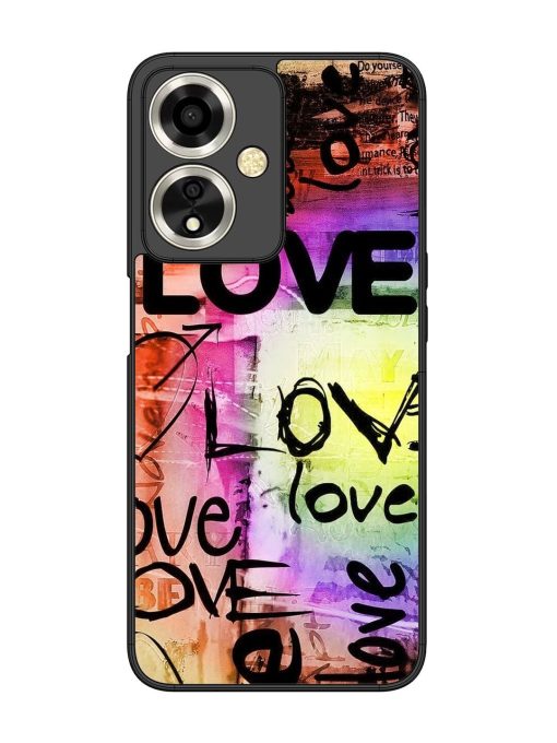 Love Graffiti Glossy Soft Edge Case for Oppo A59 (5G) Chachhi