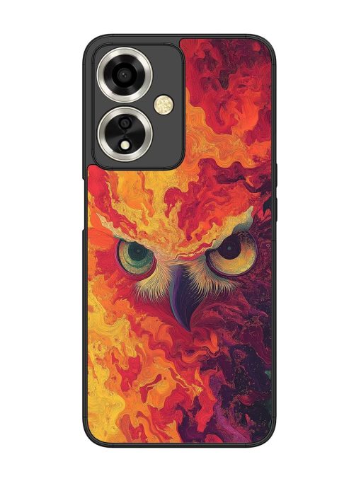 Fiery Owl Glossy Soft Edge Case for Oppo A59 (5G) Chachhi