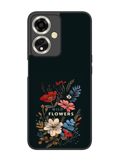 Dark Floral Glossy Soft Edge Case for Oppo A59 (5G) Chachhi