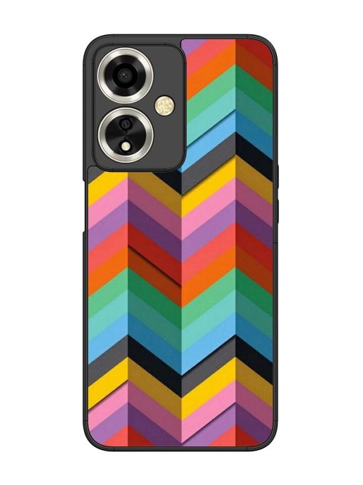 Colorful Zigzag Glossy Soft Edge Case for Oppo A59 (5G) Chachhi