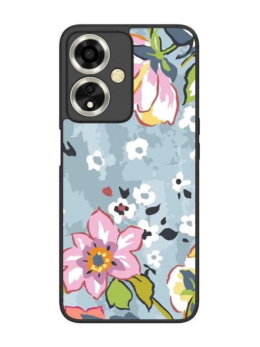 Floral Fantasy Glossy Soft Edge Case for Oppo A59 (5G) Chachhi