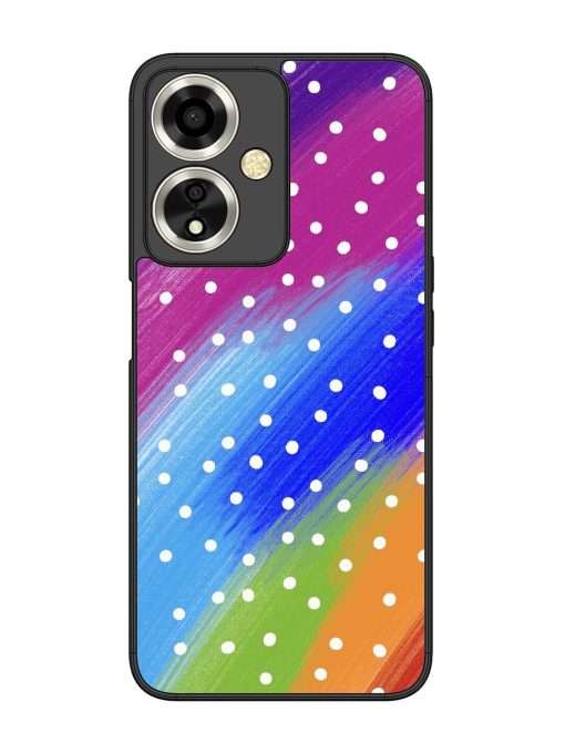 Rainbow Polka Dot Dream Glossy Soft Edge Case for Oppo A59 (5G) Chachhi