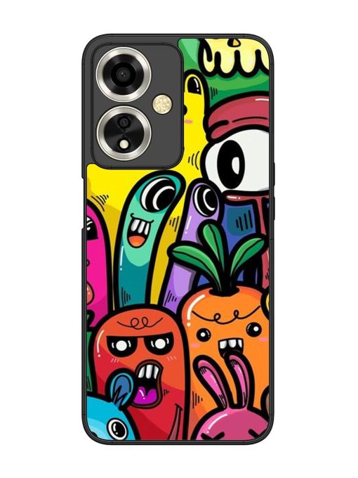 Whimsical Doodle Chaos Glossy Soft Edge Case for Oppo A59 (5G) Chachhi